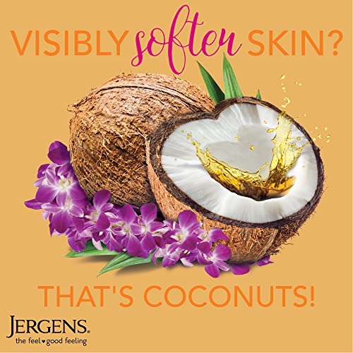 Jergens Hydrating Coconut Body Lotion, Hand and Body Moisturizer, Infused with Coconut Oil, Hydrates Dry Skin Instantly, Dermatologist Tested, 16.8 oz, Pack of 3