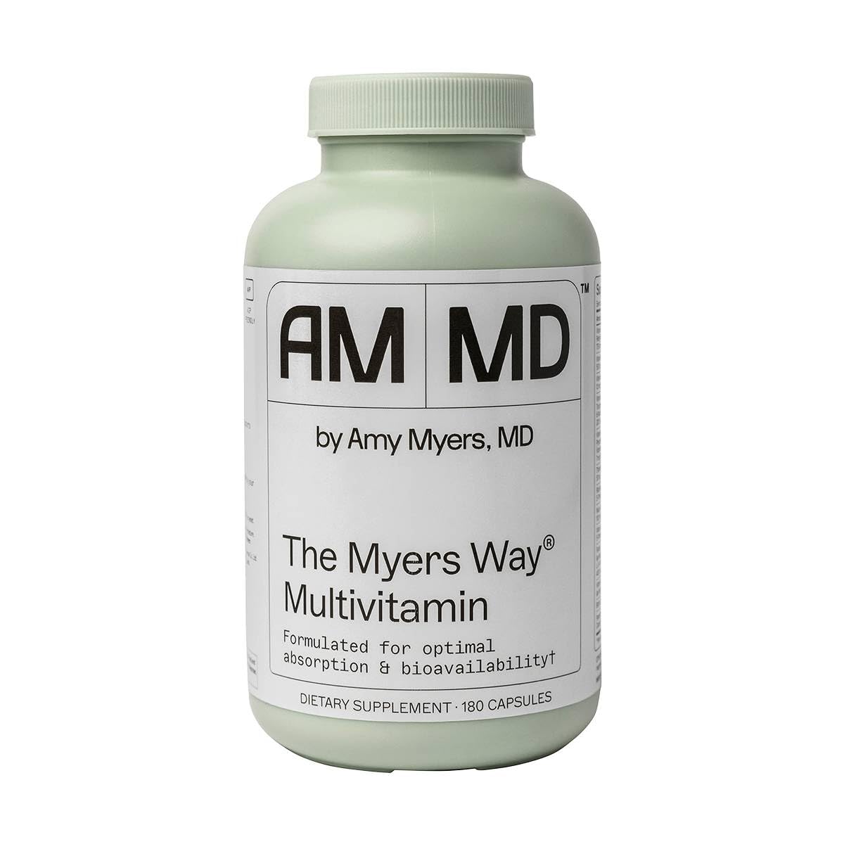 Amy Myers MD Multivitamin for Women and Men, Immune and Thyroid Support, Stress Relief - Activated B Vitamins, Zinc, Selenium, Iodine - Rich in Nutrients and Minerals, Increase Energy Levels 180 Caps
