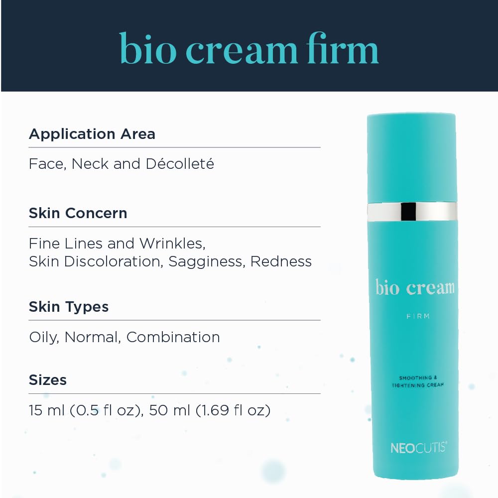 Neocutis Bio Cream Firm - Skin Smoothing and Tightening Cream - Supporting Collagen and Elastin Production - 50ml