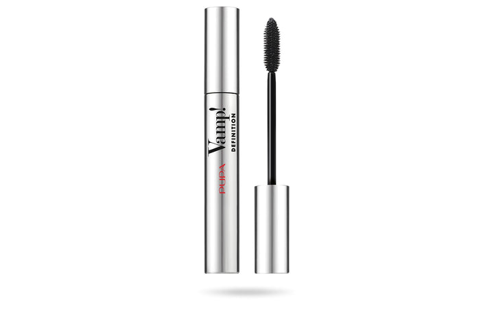 PUPA Milano Vamp Definition Mascara Volumizing Mascara Dramatic Defining Pigmented Lash Boost Ophthalmologist Tested Paraben Free Makeup Tube, 001 Extra Black, 0.3 Ounce