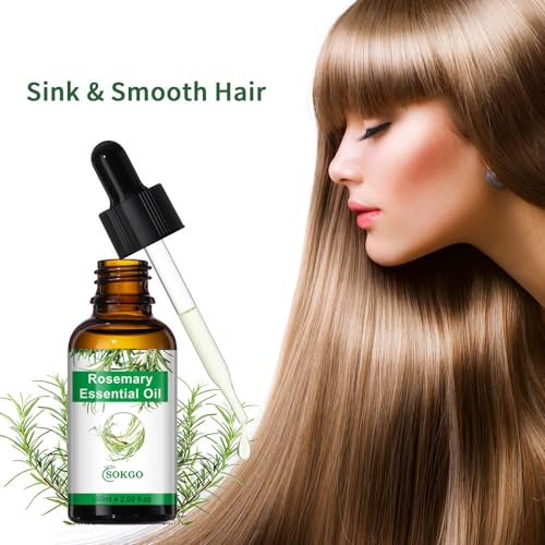 Fovcos Organic Rosemary Essential Oil for Hair Growth & Skin Care, 100% Pure & Natural