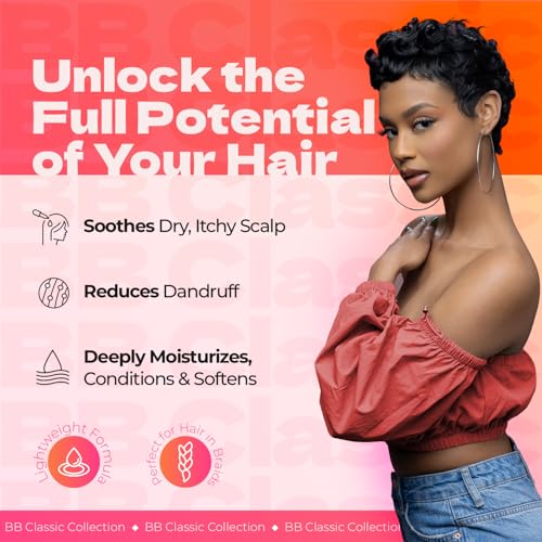 Bronner Bros BB Pine Tar Super Gro Conditioning Temple & Scalp Treatment for Dandruff - Soothes Dry, Itchy Scalp, Moisturizer & Deep Conditioner - With Pine Tar, Salicylic Acid & Lanolin - 6 oz