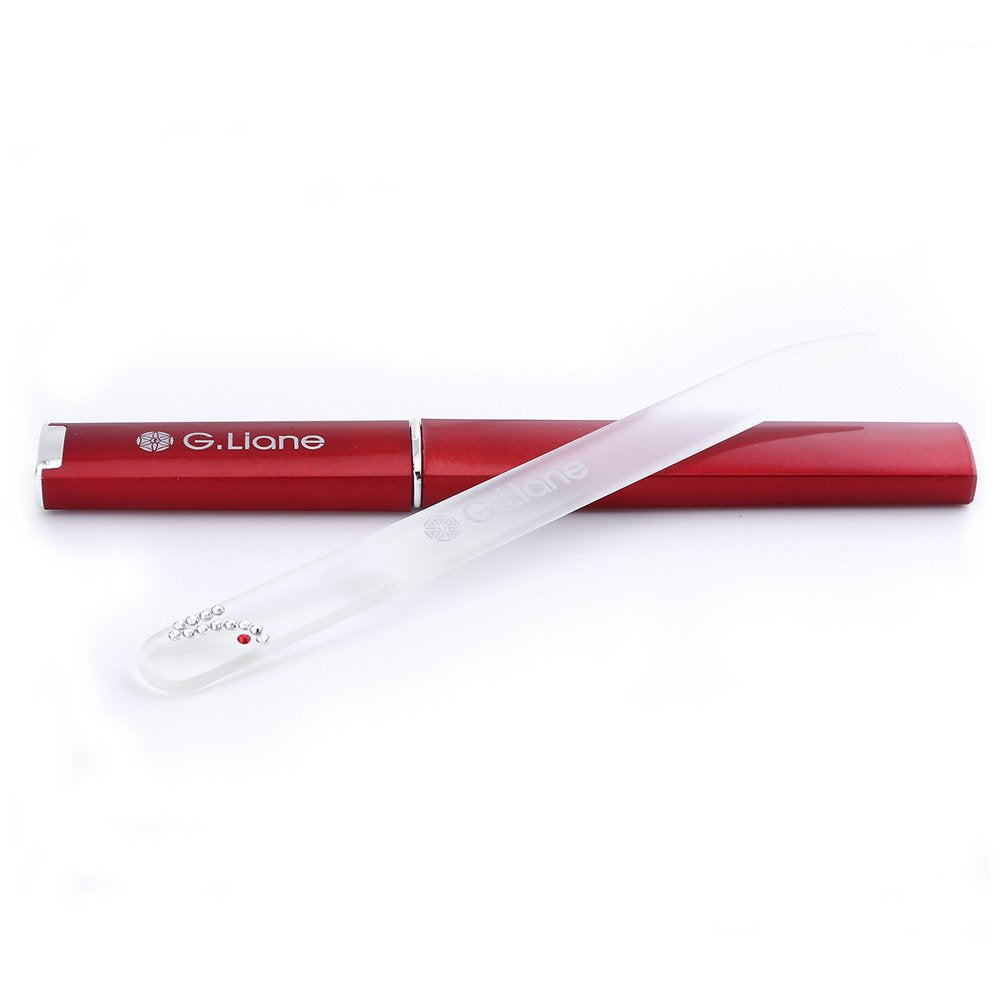 Crystal Nail File With Austria Crystals – G.Liane Professional Nail File In Case Manicure Pedicure Kit For Natural Nails Acrylic Nails Gels Nails Manicure Tools For Home And Salon (Red Highheel)