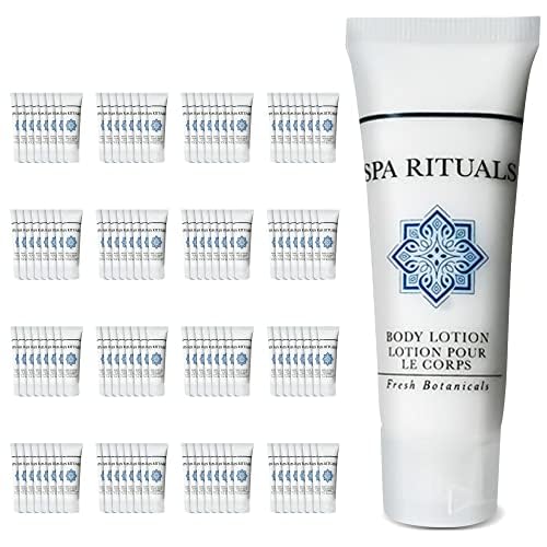 World Amenities - Spa Rituals Body Lotion - 1 oz Fresh Botanicals, Mini Travel Size Toiletries - Hotel Amenities, Airbnb Rentals, Suitable for All Skin Types (25 Count)