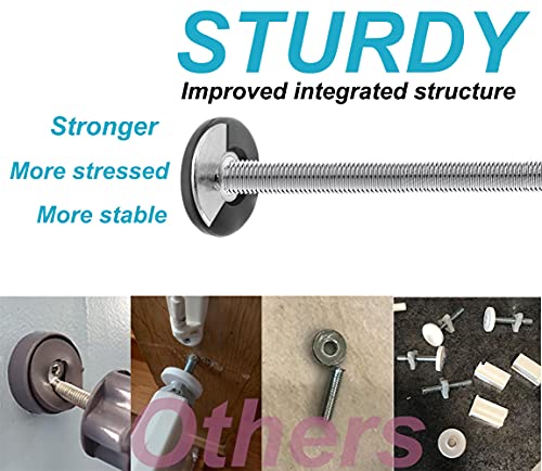 4Pcs Universal Baby Gate Threaded Spindle Rod, M8 (8mm) Replacement Bolt Part for Baby & Pet Pressure Mounted Safety Gates, Extra Long Baby Tension Gate Extender (Black)