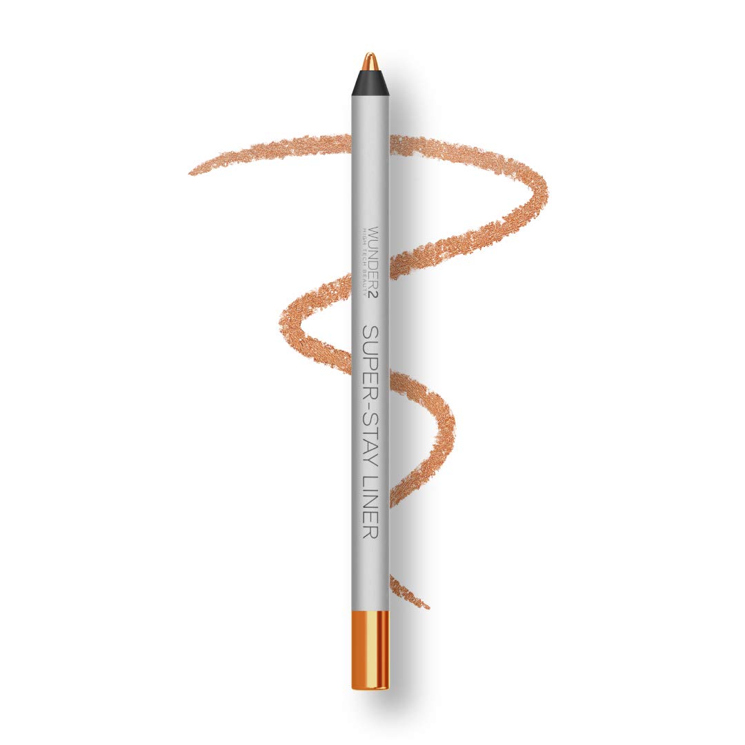 Wunder2 SUPER-STAY LINER Makeup Eyeliner Pencil Long Lasting Waterproof Eye Liner, Color Peach Metallic