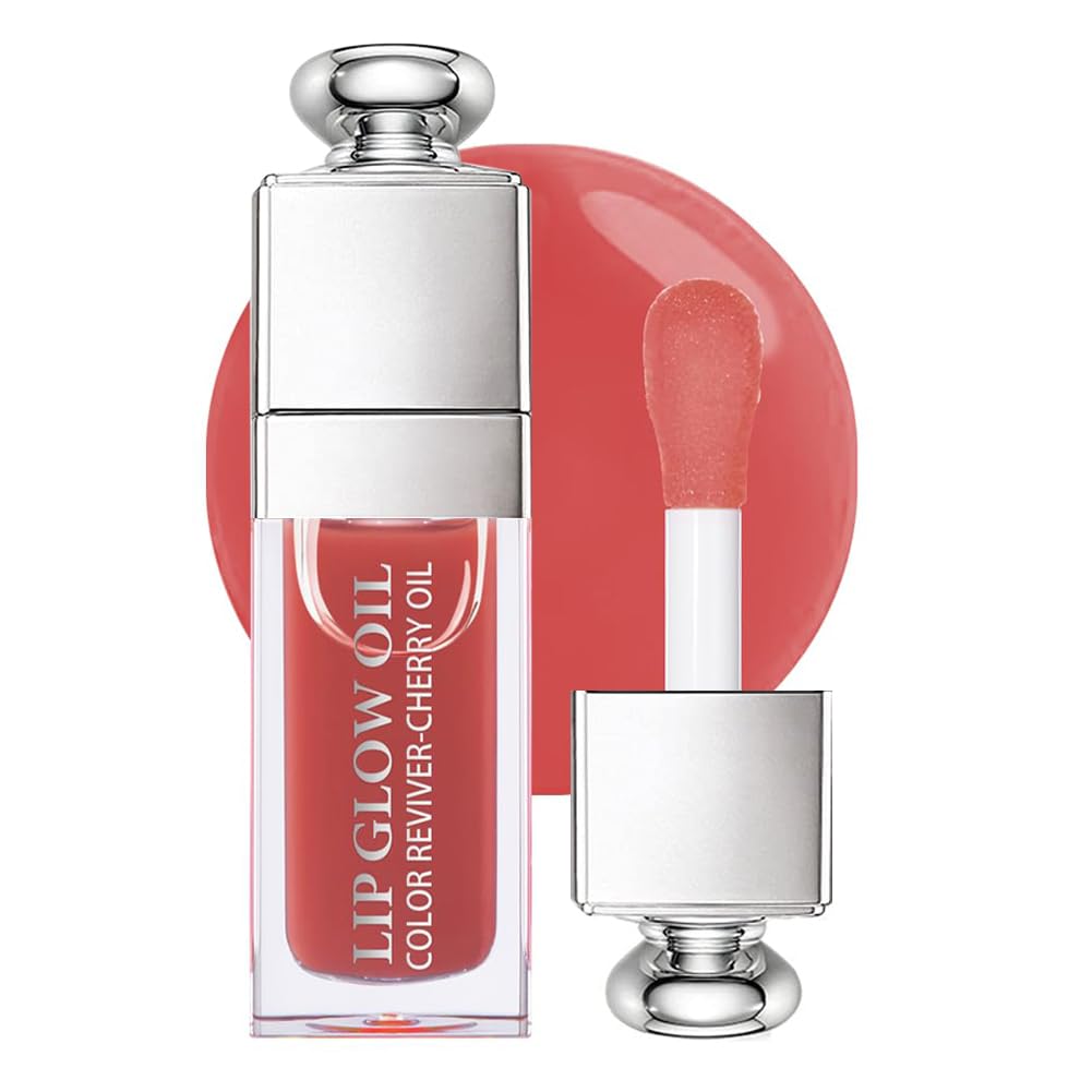 Hydrating Lip Glow Oil, Moisturizing Lip Glow Oil, Nourishing Glossy Transparent Lip Oil, Plumping Lip Oil, Lip Balm, Non-sticky Tinted Toot Lip Balm for Lip Care (ROSEWOOD) 0.2 OZ