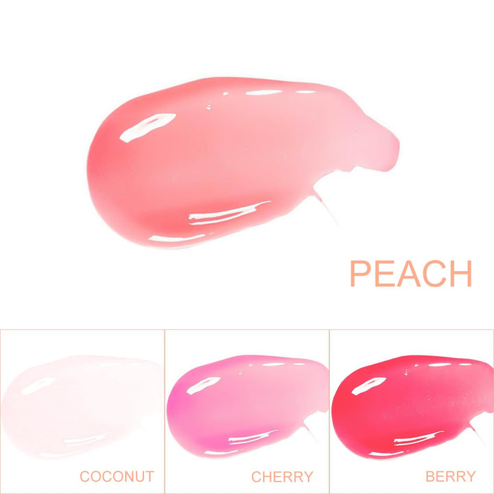 Bowitzki Color Changing Lip Oil Lip Glow Gloss Hydrating Transparent Tinted Nourishing Long Lasting Lip Balm Care Moisturizing Repairing Lightening Lip Lines Blue Lotus Tocopherol Squalane (Peach)