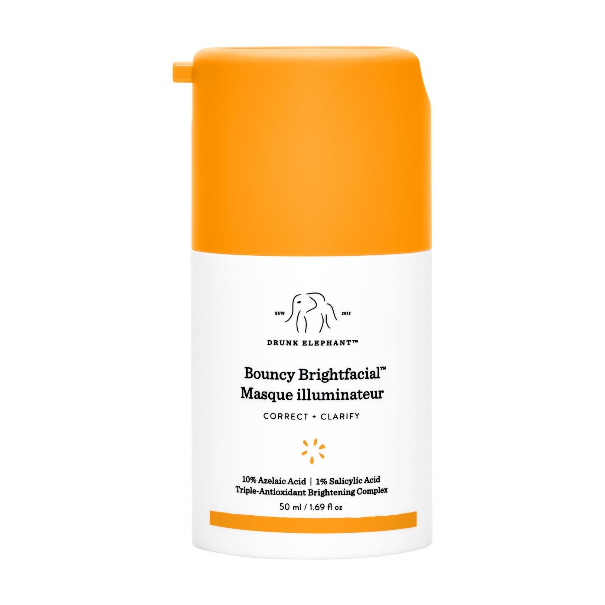 Drunk Elephant Bouncy Brightfacial - 50 ml/1.69 fl oz - Illuminating Face Mask - Clean Clinical Skincare - Cruelty-Free - Dermatologist-Tested - Free of Essential Oils, Silicones, and Fragrance