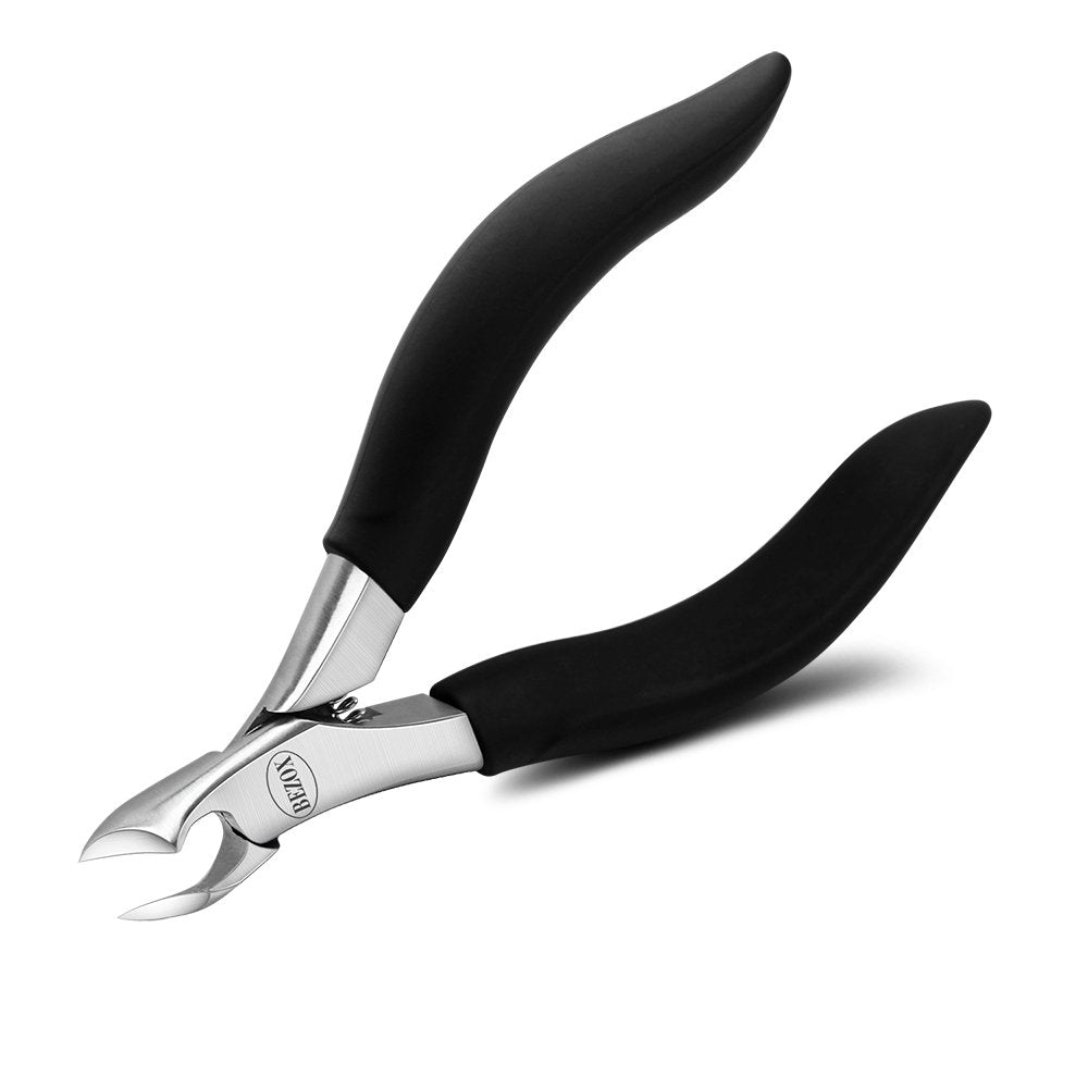 BEZOX Toenail Clippers for Thick or Ingrown Nails - Heavy Duty Stainless Steel Soft Grip Toe Nail Cutters - Olecranon Short