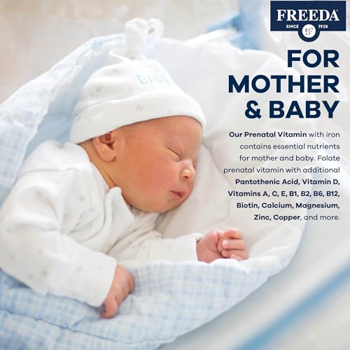 FREEDA Prenatal Vitamin - Kosher Prenatals - Prenatal Vitamins with Iron, Prenatal Folic Acid, Choline, Vitamin D - One Daily Pre Natal Multivitamin Support for Pregnant & Lactating Women (250)