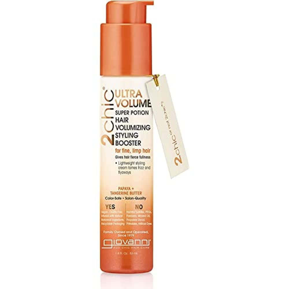 2chic Ultra Volume Tangerine and Papaya Butter Super Potion Styling Booster, 1.8 oz by Giovanni Cosmetics