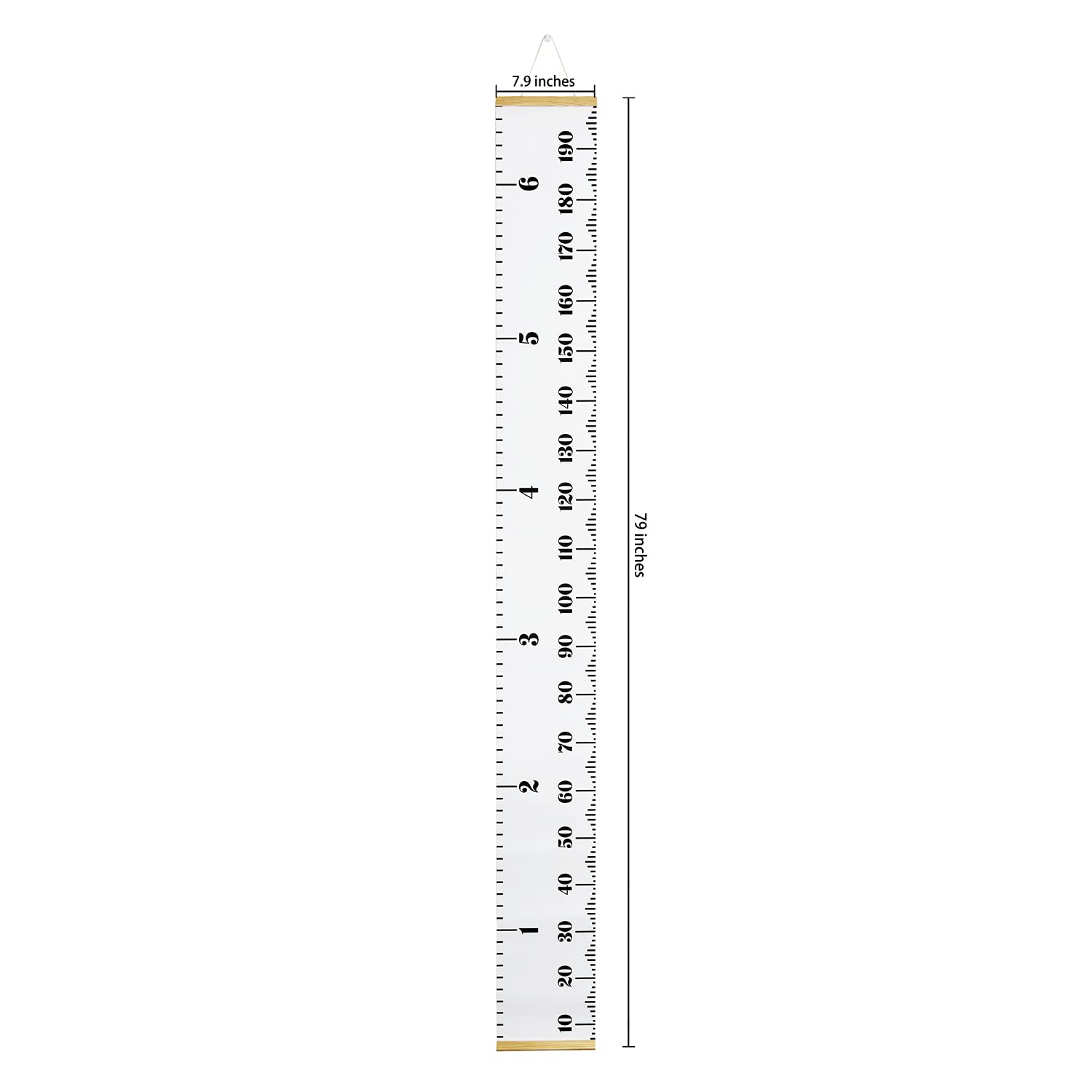 PandaEar Baby Height Growth Chart Ruler| Kids Boys Girls | Removable Wall Decor Measurement 79 x 7.9 (White)