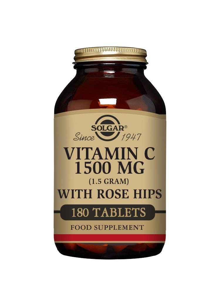 Solgar Vitamin C 1500 mg with Rose Hips, 180 Tablets - Antioxidant & Immune Support - Overall Health - Supports Healthy Skin & Joints - Non GMO, Vegan Gluten Free, Dairy Free, Kosher - 180 Servings
