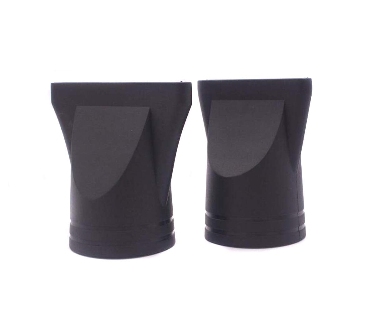 2Pcs (Special for Hair Barber Shop) Plastic Salon Hair Dryer Nozzle Replacement Narrow Concentrator Replacement Blow Flat Hairdressing Hair Drying Nozzle for Outer Diameter 4.5cm (Black)