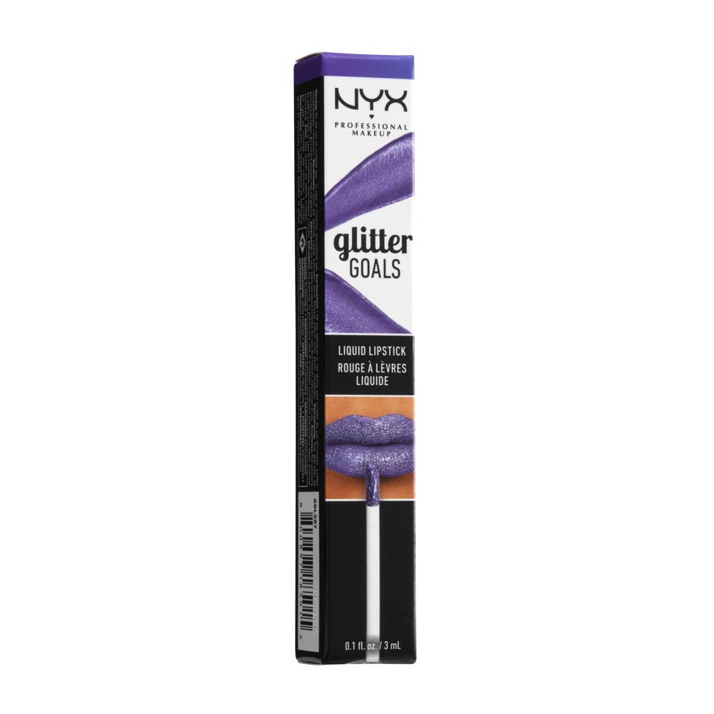 NYX PROFESSIONAL MAKEUP Glitter Goals Liquid Lipstick - Amethyst Vibes, Purple With Multi-Dimensional Glitter