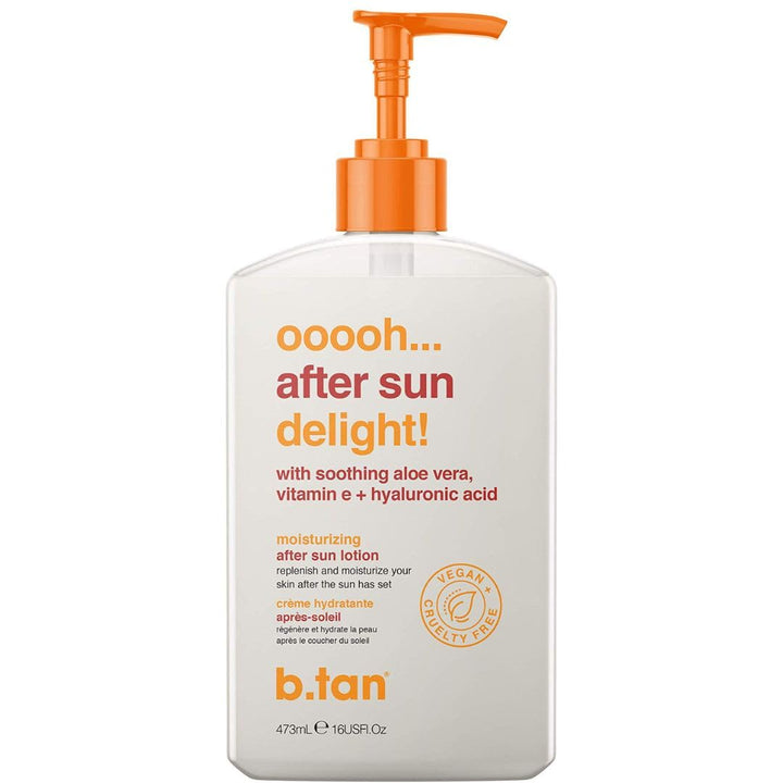 B.TAN After Sun Lotion | Ooooh Aftersun Delight - Aloe Vera & Hyaluronic Acid, Sun Burn Pure Skin Relief, Moisturizing, Soothing, Face & Body Cream, 16 Fl oz