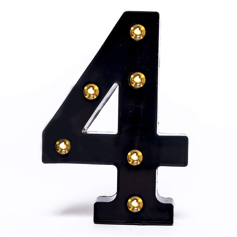Foaky Black LED Marquee Number Lights Sign Light Up Marquee Number Lights Sign for Night Light Wedding Birthday Party Battery Powered Christmas Lamp Home Bar Decoration