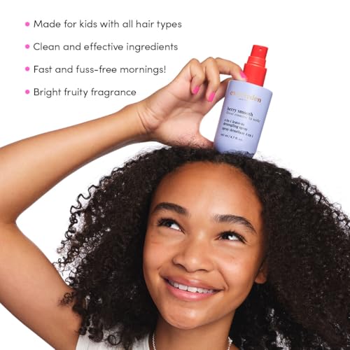 Evereden Kids Detangler Spray: 4-in-1 Leave-In Hair Spray | Detangle, Moisturize, Strengthen, & Protect | Easily Tackle Even the Toughest Knots | Clean & Vegan All types of Hair Product for Kids