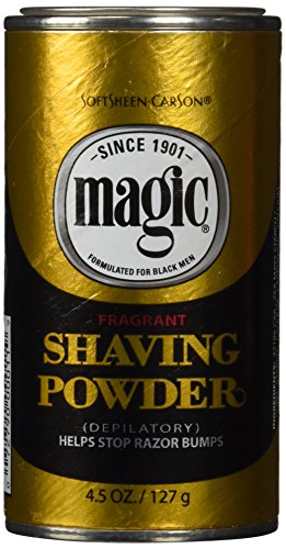 SoftSheen-Carson Magic Razorless Shaving for Men, Magic Shaving Powder with Fragrance, Coarse Textured Beards, Formulated for Black Men, Depilatory, Helps Stop Razor Bumps, Since 1901, 4.5 oz