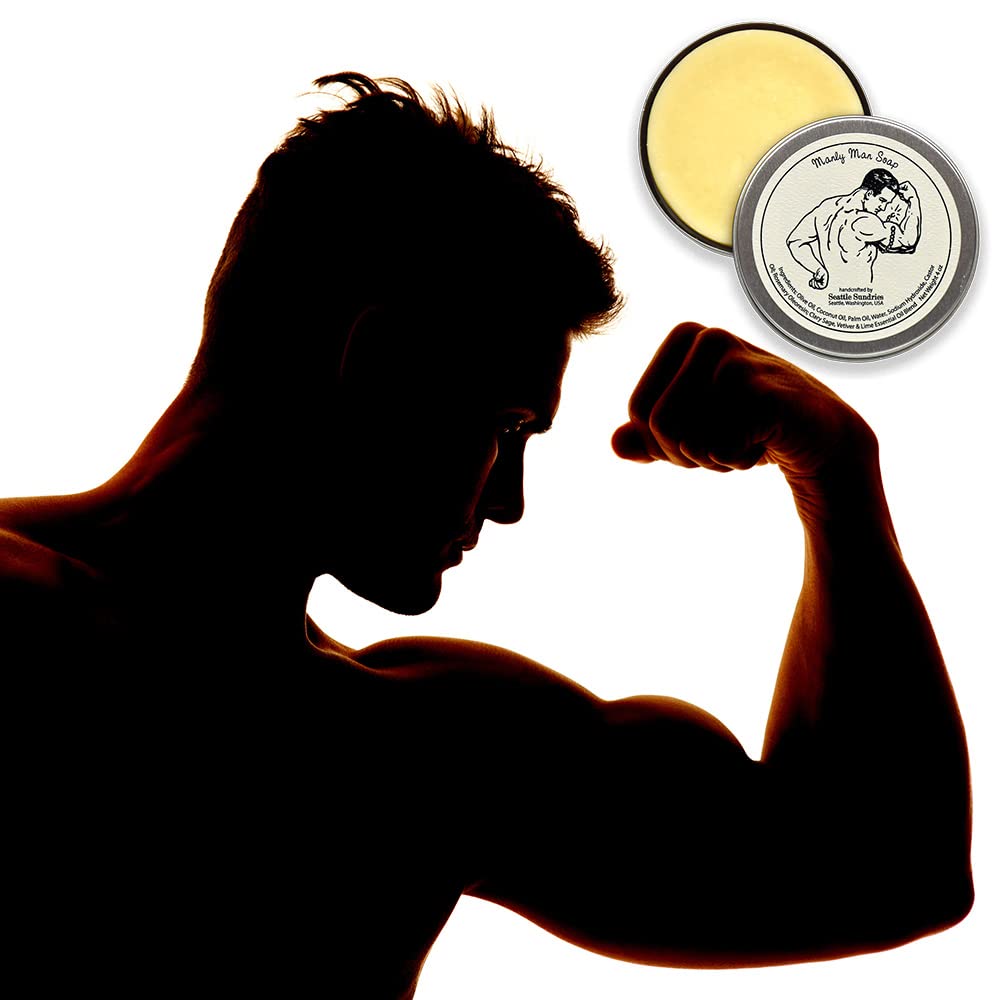 Manly Man Soap-100% Natural & Hand Made, in Reusable Travel Gift Tin