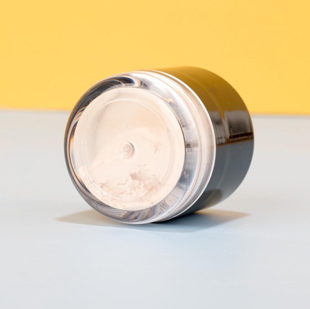 2PCS Plastic Loose Powder Case Round Face Powder Container Jar with Lid Mirror and Sponge Puff Mini Portable Makeup Jar DIY Cosmetic Storage for Blusher Powder 10Gram