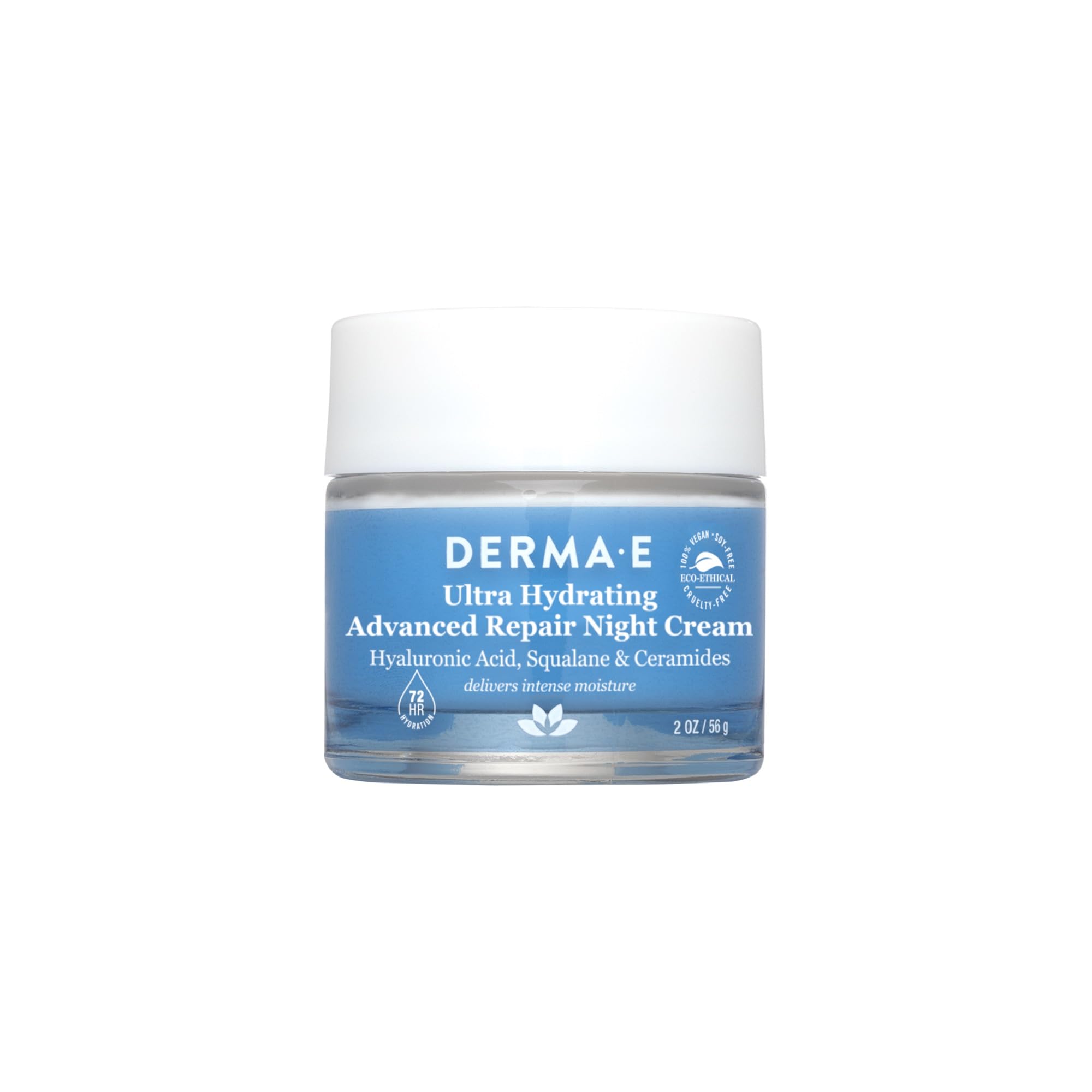 DERMA E Hydrating Night Cream with Hyaluronic Acid 2oz