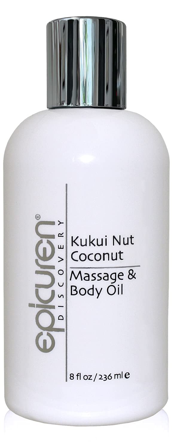 Epicuren Discovery Kukui Nut Coconut Massage & Body Oil, 8 Fl Oz