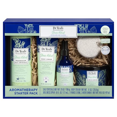 Dr Teal's Aromatherapy Stress Relief Starter Pack, Eucalyptus, Citrus and Spearmint, 5 Pieces