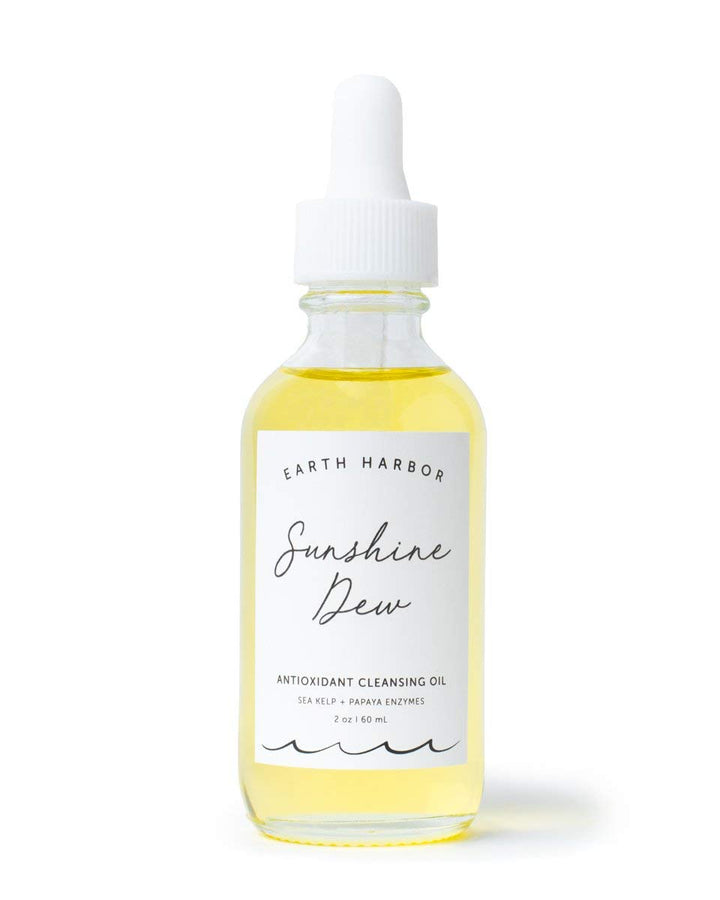 Earth Harbor | SUNSHINE DEW Antioxidant Cleansing Oil - Deep Cleanse & Makeup Remover | Papaya Enzymes + Sea Kelp | Plant-Derived and Cruelty-Free | 2 fl oz