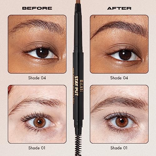 Milani Stay Put Brow Sculpting Mechanical Pencil - Dark Brown (0.01 Ounce) Cruelty-Free Long-Lasting Eyebrow Pencil that Defines and Shapes Brows