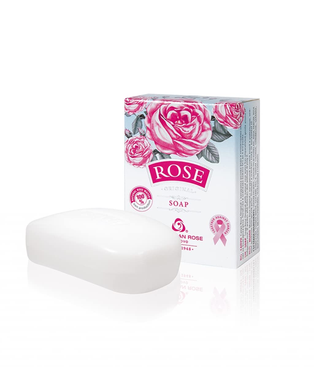 Rose Bulgarian Body Soap with Natural Oil Water, Moisturizing for Gentle Soft Skin, Cleansiing and Nourishing, Hydrating all skin types