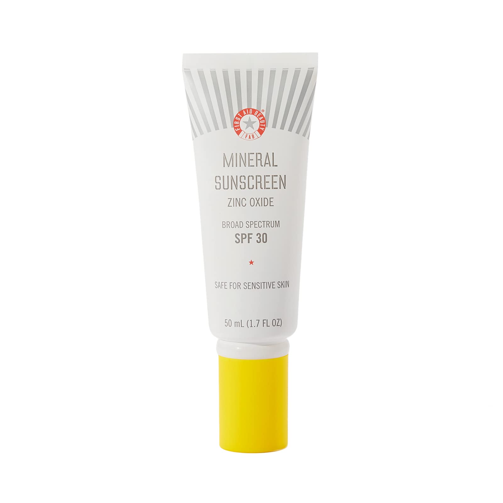 First Aid Beauty - Mineral Sunscreen with Zinc Oxide Broad Spectrum SPF 30, Everyday Sun Protection, No White Cast, Non-comedogenic, Safe for Sensitive Skin, 1.7 oz