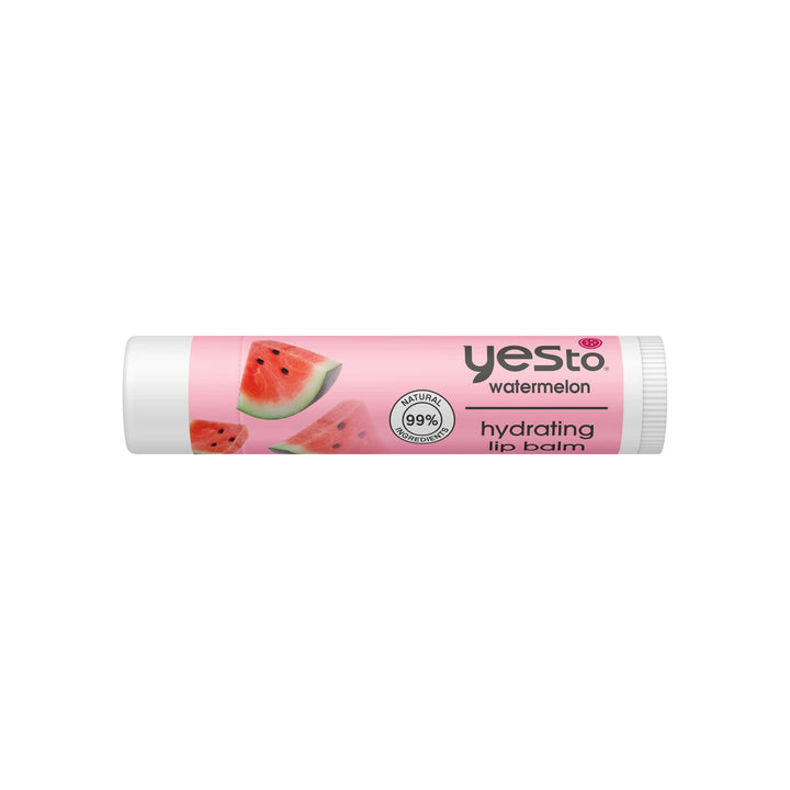 Yes To Watermelon Hydrating Lip Balm - For All Skin Types + Watermelon Extract and Apricot Oil + Refresh and Restore Dry, Cracked Lips + 99% natural ingredients, White
