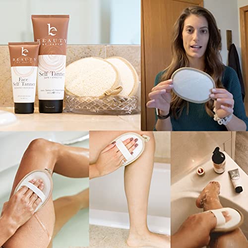 Exfoliating Loofah Sponge Body Scrubber - Pack of 2 Natural Loofah Sponges, Shower Body Exfoliator Scrubbing Pads for Removing Dead Skin