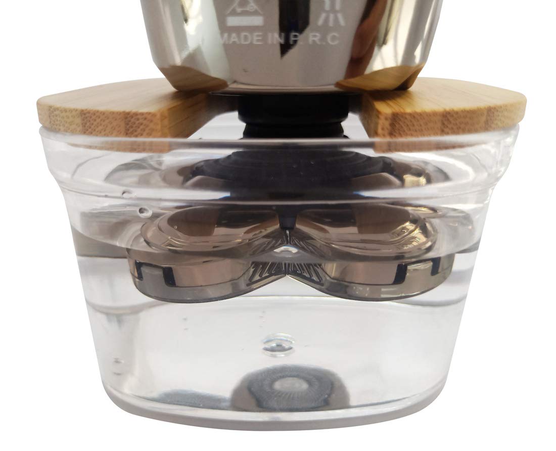 FitSand Bamboo Shaver Rinse Stand Compatible with Skull Shaver Pitbull Gold PRO Head and Face Shaver