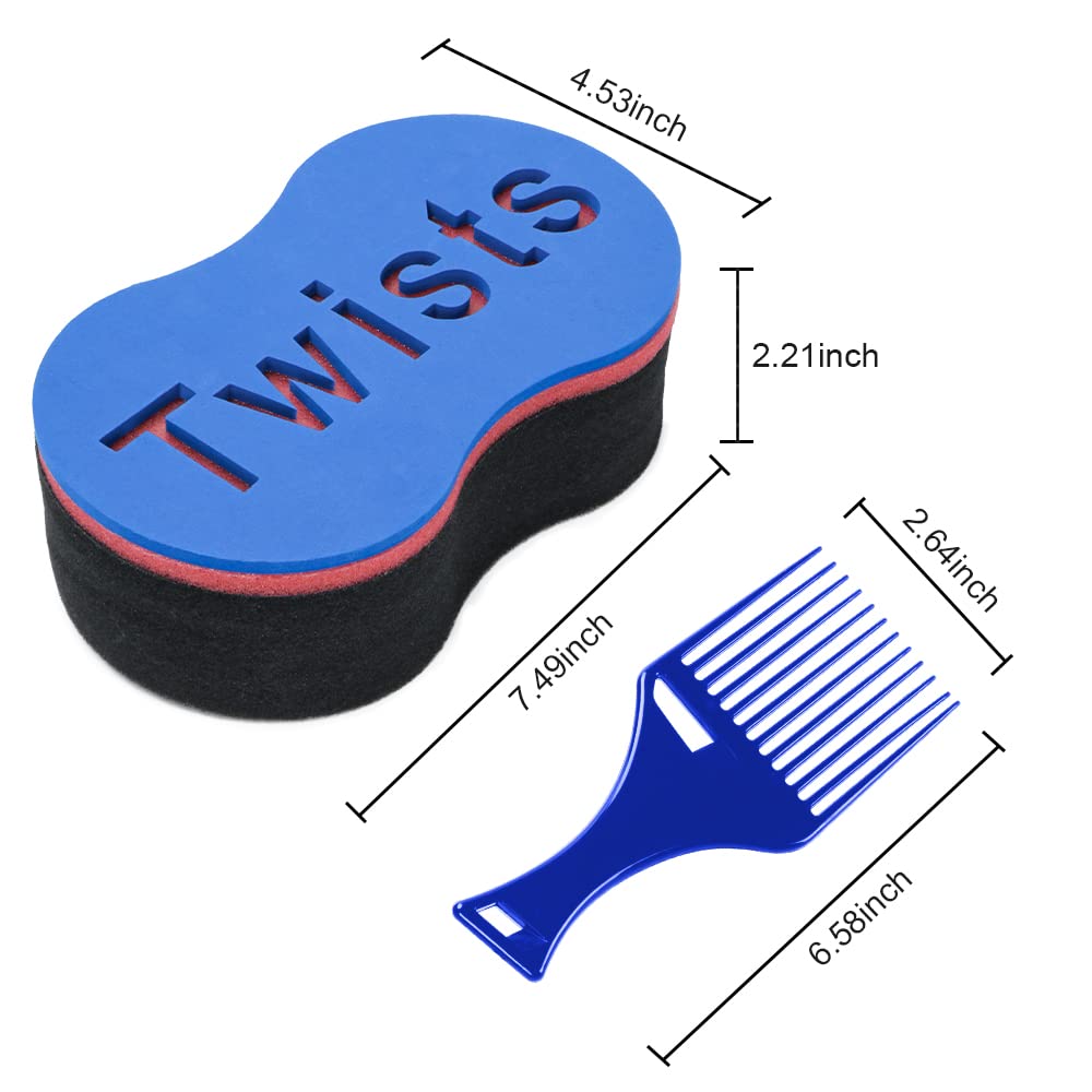 NIRVANA Hair Brush Sponge Twist Wave Barber Tool For Dreads Afro Locs Twist Curl Coil Black(1 Pack)
