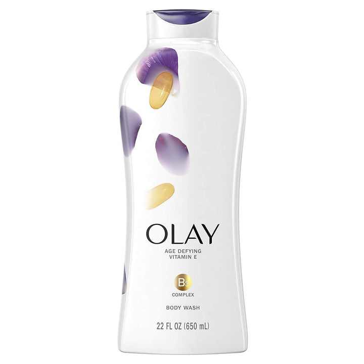 Olay Body Wash - Age Defying With Vitamin E - Net Wt. 23.6 FL OZ (700 mL) Each - Pack of 2