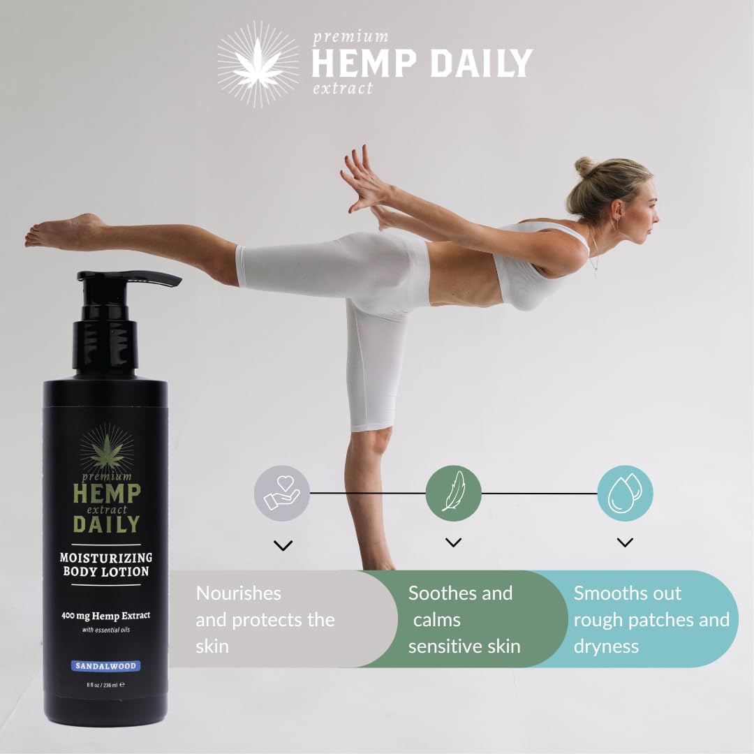 Premium Hemp Daily Ultra-Moisturizing Body Lotion - Face Moisturizer & Hand Cream - Dry Skincare Cream with Hemp Seed & Essential Oils - Classic Mint - 8oz (Pack of 1)