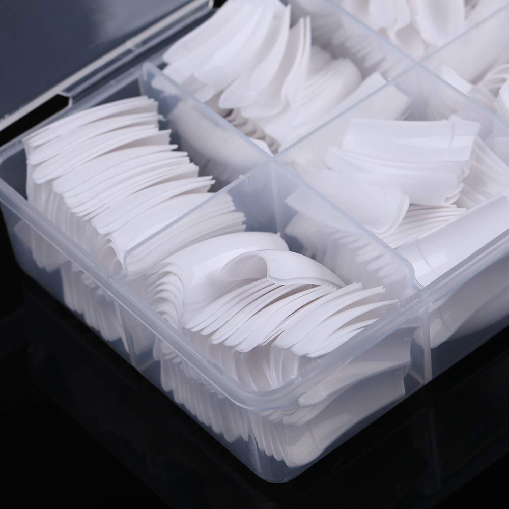 White: Yimart 500Pcs White French Acrylic Style Artificial False Nails Tips With Box (White)