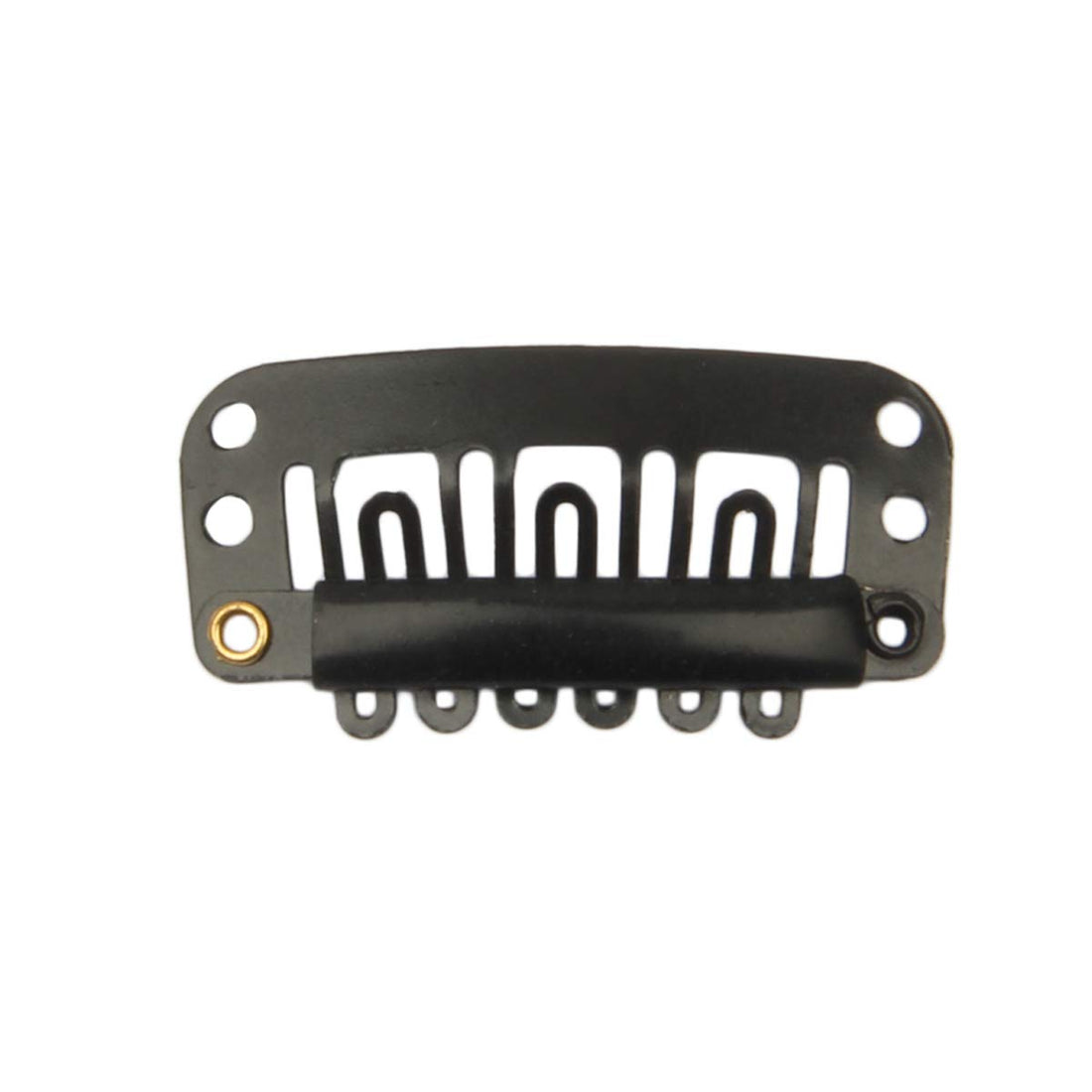 YUXIANG 20pcs U Shape Snap Clips for Hair Extensions Hair Weave Weft Metallic Wig Clips With Silicon Rubber DIY Clip ins 3.2cm Width 1.2g/pc Black Color (Black -20pcs)