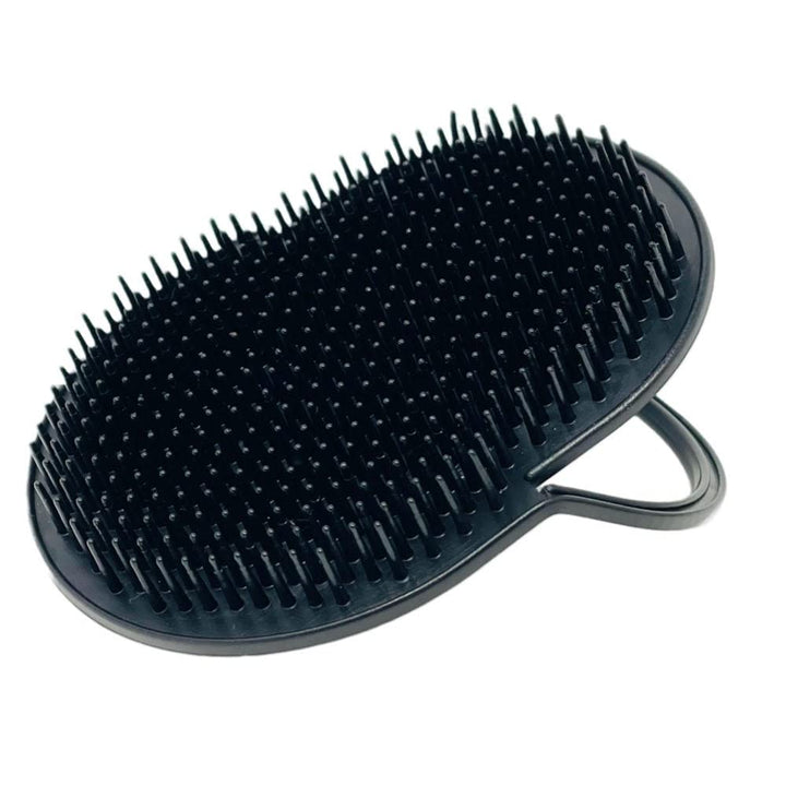 G.B.S American Comb's Palm Pocket Shampoo Brush - Made in USA with Round Bristles for Effective Scalp Massage (Black)