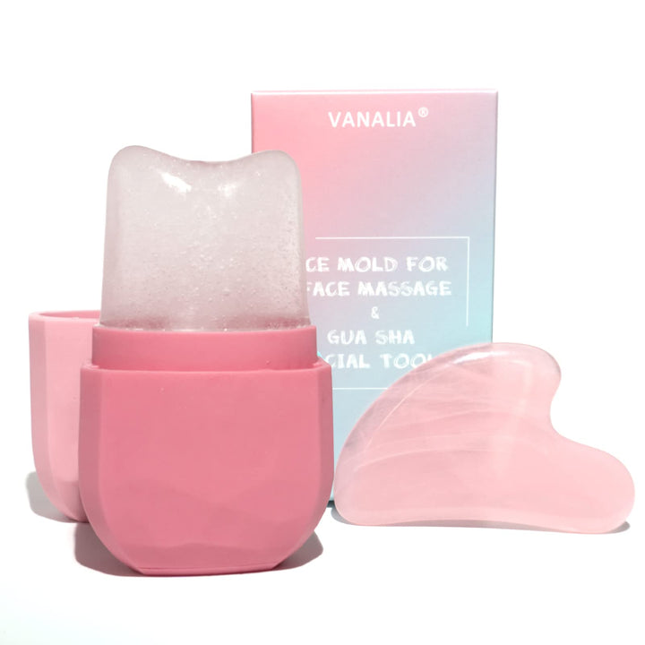 VANALIA Ice Face Roller, Eyes And Neck, Brighten Skin & Enhance Your Natural Glow, Reusable Facial Treatment, Facial Ice To Tighten & Tone Skin & De-Puff The Eye Area, Cryotherapy For Face Ice(Pink)