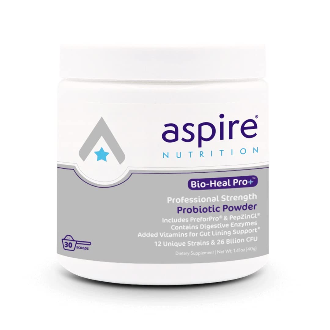 Aspire Nutrition Bio-Heal Pro Plus 6-in-1 Probiotic Powder Supplement for Women, Men, and Kids