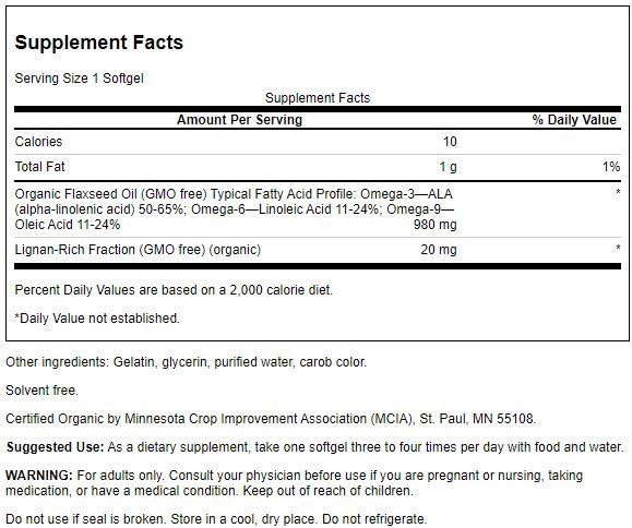 Swanson Flaxseed Oil High Lignan (Omegatru) 200 Sgels