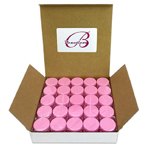 Beauticom (Quantity: 200 Pcs) 5G/5ML Round Clear Jars with Pink Lids for Cosmetics, Medication, Lab and Field Research Samples, Beauty and Health Aids