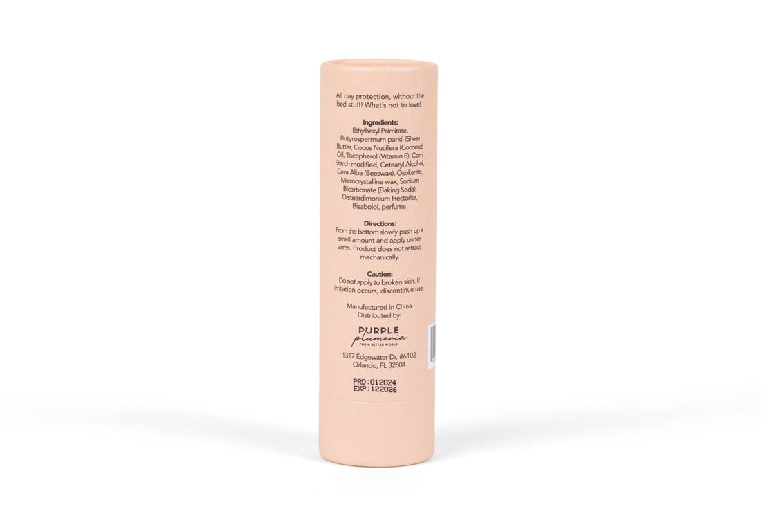 100% Certified Plastic-Free Deodorant, Aluminum-Free & Paraben-Free Formula for All-Day Freshness with Natural Ingredients (Peach-Berry)