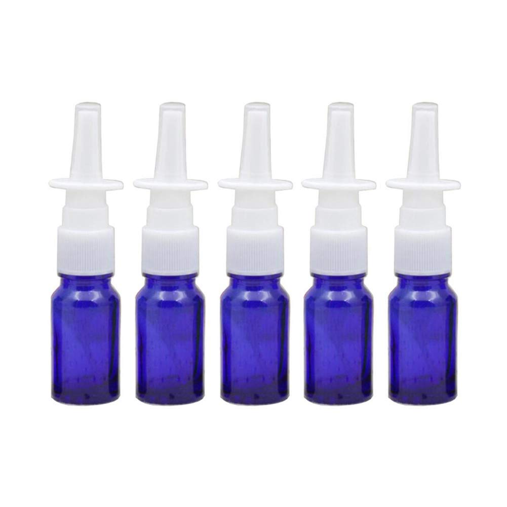 QUUPY 6Pcs 10ml/0.34oz Empty Clear Glass Nasal Spray Bottle with Fine Mist Sprayers Container for Makeup Water Perfumes Essential Oils Saline