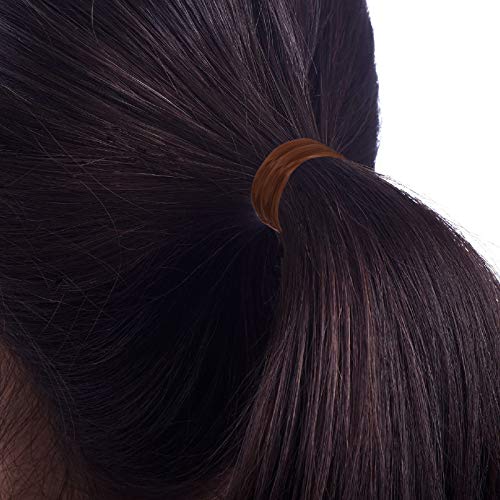 1000 Mini Rubber Bands Soft Elastic Bands for Kid Hair Braids Hair (Dark Brown)