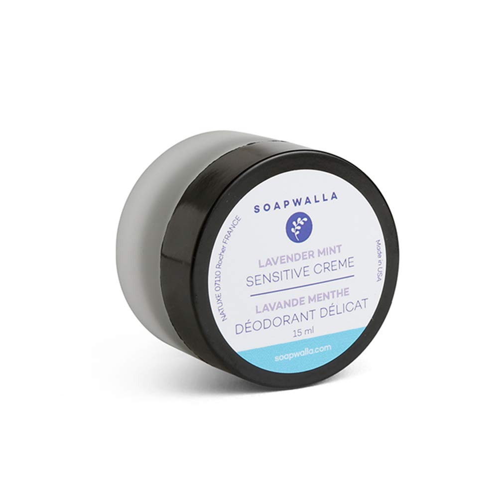 Soapwalla - Organic/Vegan Sensitive Skin Travel-Size Deodorant Cream (Lavender Mint, Baking Soda Free)